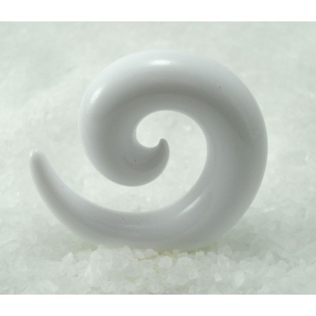 Plug écarteur acrylique spirale blanche