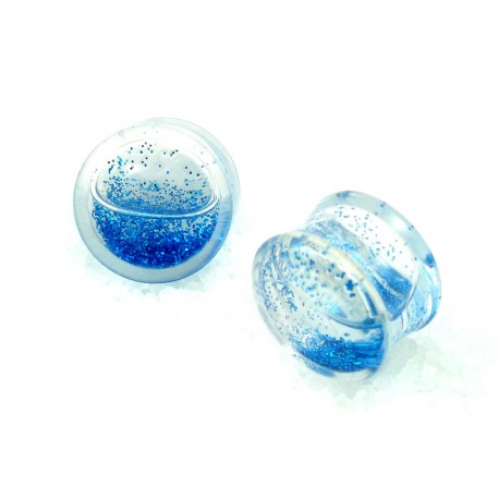 Plug Acrylique Liquide paillettes  bleues