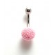 Piercing nombril boule perle de culture rose