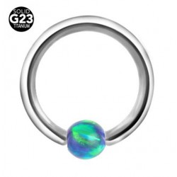 Piercing anneau opale bleue