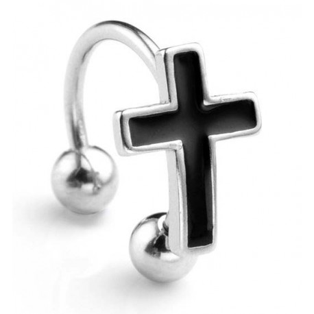 Piercing anneau croix noire