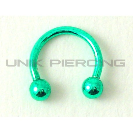 Piercing anneau fer à cheval vert 1.2 mm