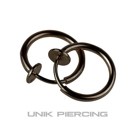 Faux piercing  anneaux  à clip 10mm black
