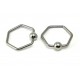 Piercing anneau hexagone clip