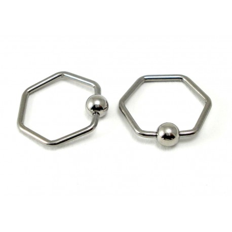 Piercing anneau hexagone clip